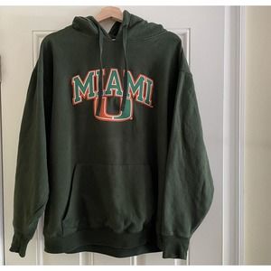 Miami U Hooded Sweatshirt Pullover Hoodie Size Large Green Orange University